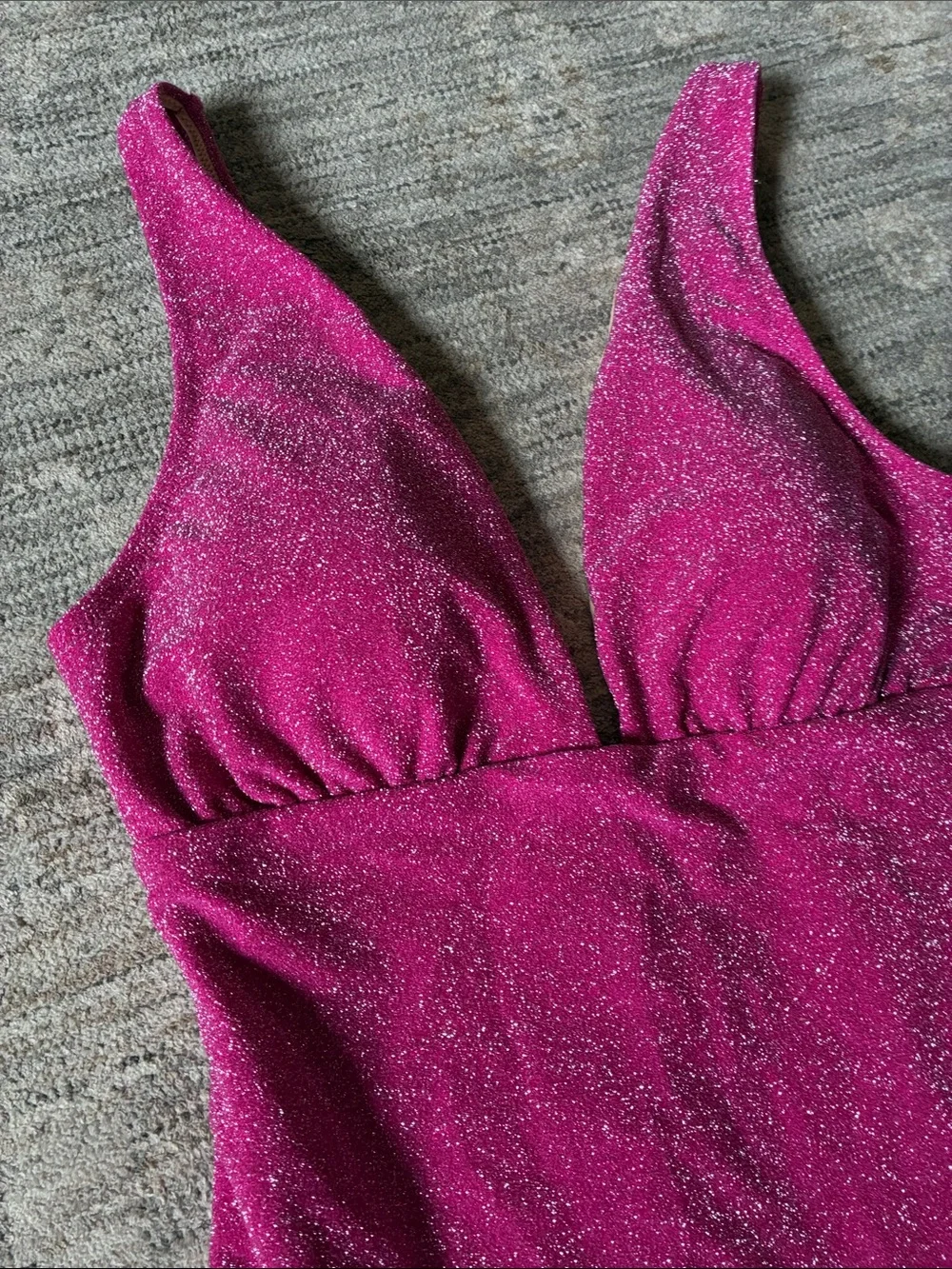 J Crew NWT Sparkle One-Piece Swimsuit in Fuchsia Pink- medium